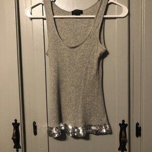 Express Gray Sequined Tank Top